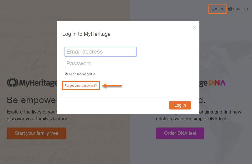 myheritage family tree builder log in